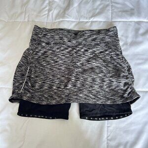 Athleta Skort Womens Medium M Black Spacedye Contender 2 in 1 Skirt Skort Tennis